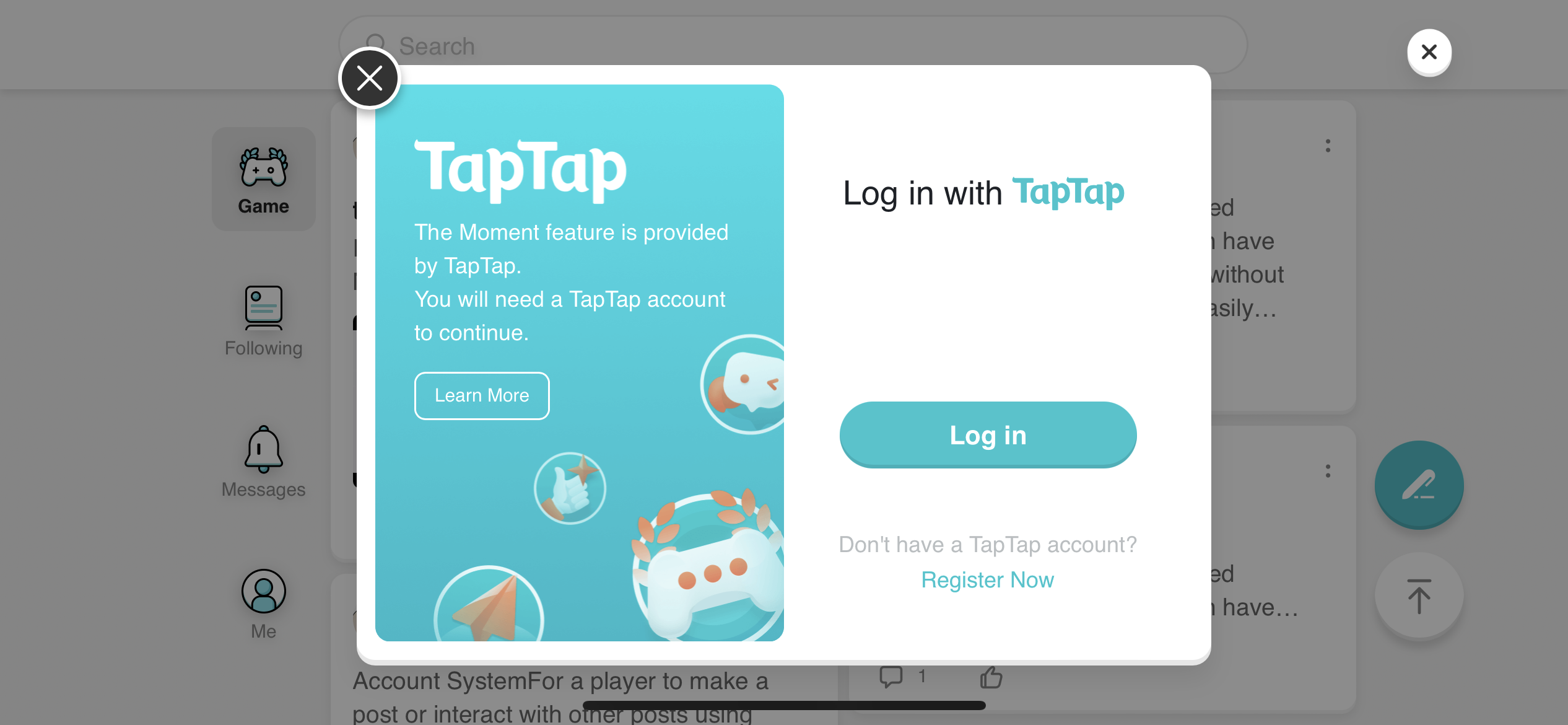 Embedded Moments Features | TapTap Developer Documentation